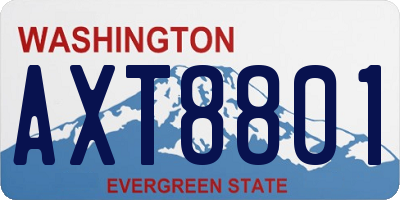 WA license plate AXT8801