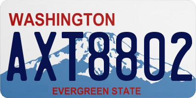 WA license plate AXT8802