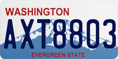 WA license plate AXT8803
