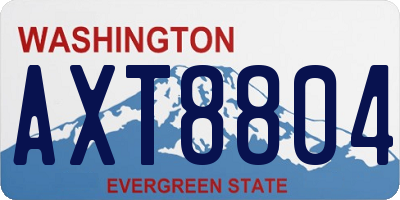 WA license plate AXT8804