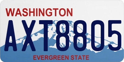 WA license plate AXT8805