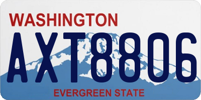 WA license plate AXT8806