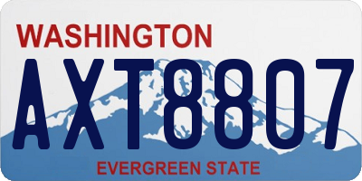 WA license plate AXT8807