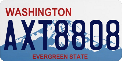 WA license plate AXT8808