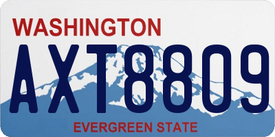 WA license plate AXT8809