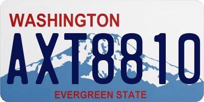 WA license plate AXT8810
