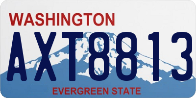 WA license plate AXT8813