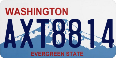 WA license plate AXT8814