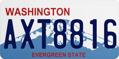 WA license plate AXT8816