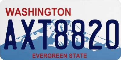 WA license plate AXT8820