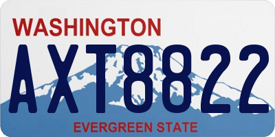 WA license plate AXT8822