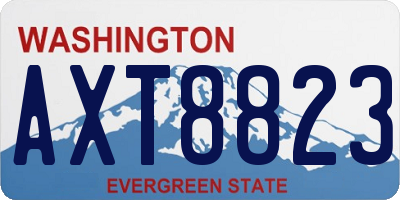 WA license plate AXT8823