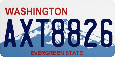 WA license plate AXT8826