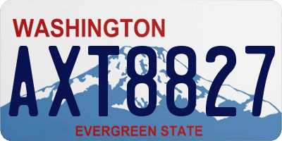 WA license plate AXT8827
