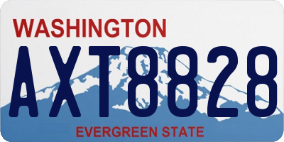 WA license plate AXT8828