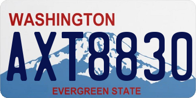 WA license plate AXT8830