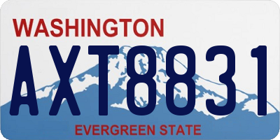 WA license plate AXT8831