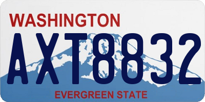 WA license plate AXT8832