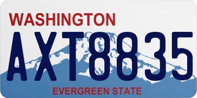 WA license plate AXT8835