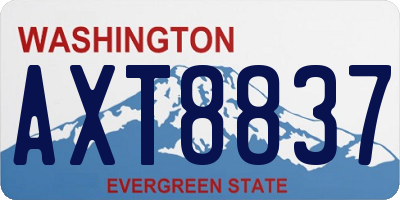 WA license plate AXT8837