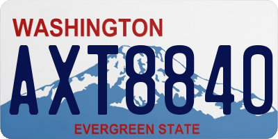 WA license plate AXT8840