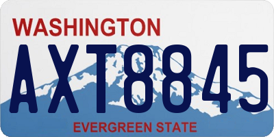 WA license plate AXT8845