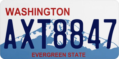 WA license plate AXT8847
