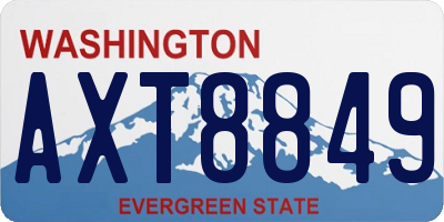 WA license plate AXT8849