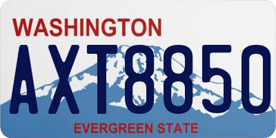 WA license plate AXT8850