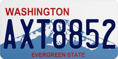 WA license plate AXT8852