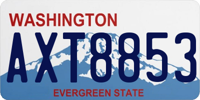 WA license plate AXT8853