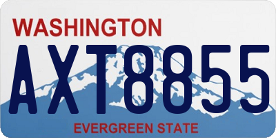 WA license plate AXT8855