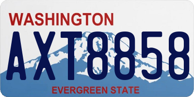 WA license plate AXT8858