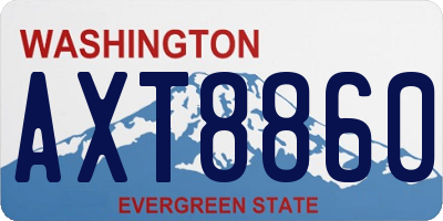 WA license plate AXT8860
