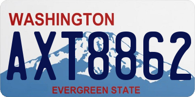 WA license plate AXT8862