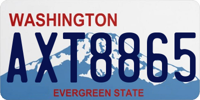WA license plate AXT8865