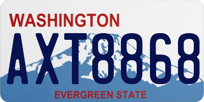 WA license plate AXT8868