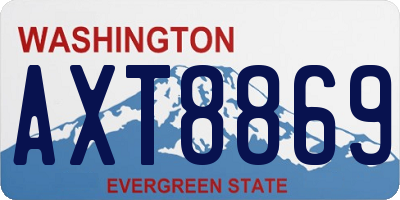 WA license plate AXT8869