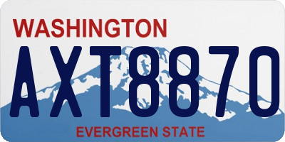 WA license plate AXT8870