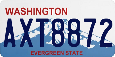 WA license plate AXT8872