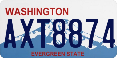 WA license plate AXT8874