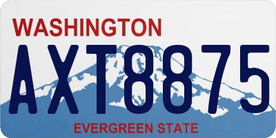 WA license plate AXT8875