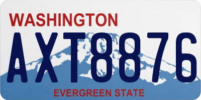 WA license plate AXT8876