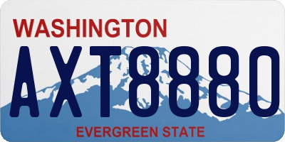 WA license plate AXT8880
