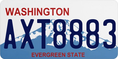 WA license plate AXT8883