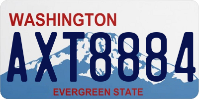 WA license plate AXT8884