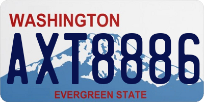 WA license plate AXT8886