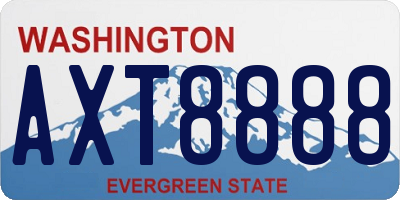 WA license plate AXT8888