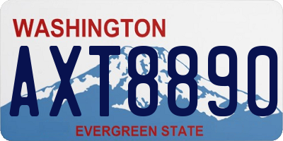 WA license plate AXT8890