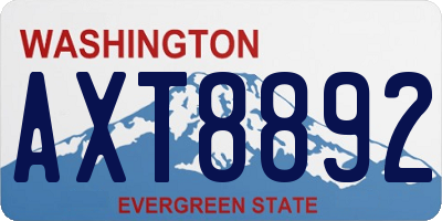WA license plate AXT8892